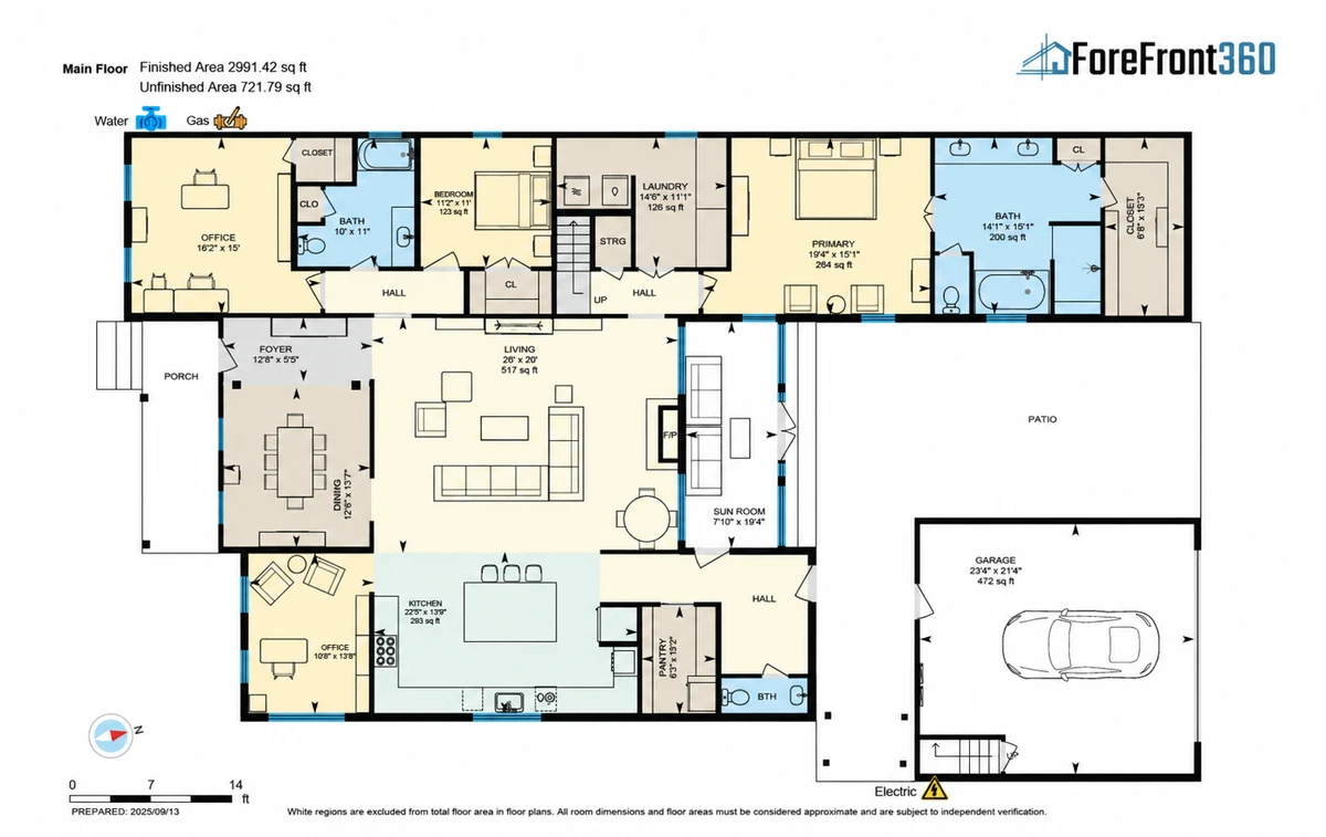 Measured floor plan showing room names and dimensions