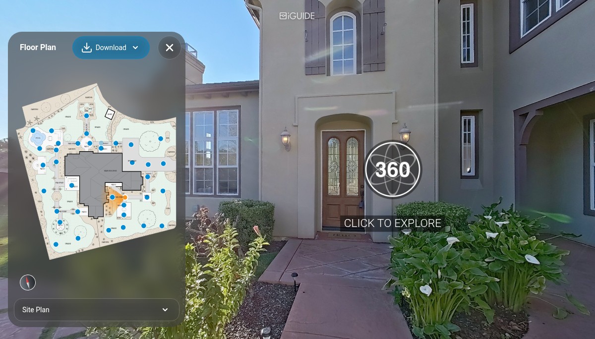 Preview of the interactive home tour and connected floor plan